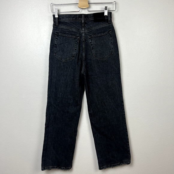 Abercrombie & Fitch The Crop Wide Leg Ultra High Rise Faded Black Size 27 / 4R - Picture 7 of 11